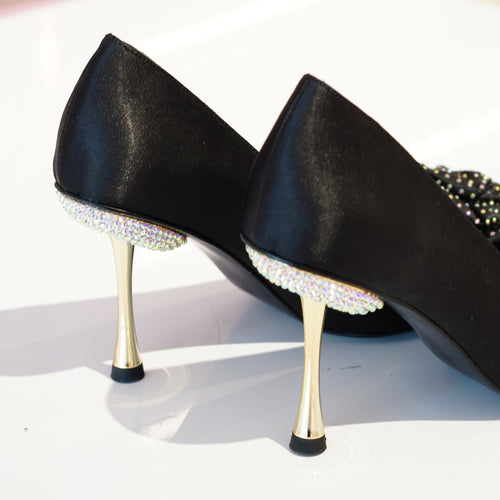 Escarpins en satin à fleur