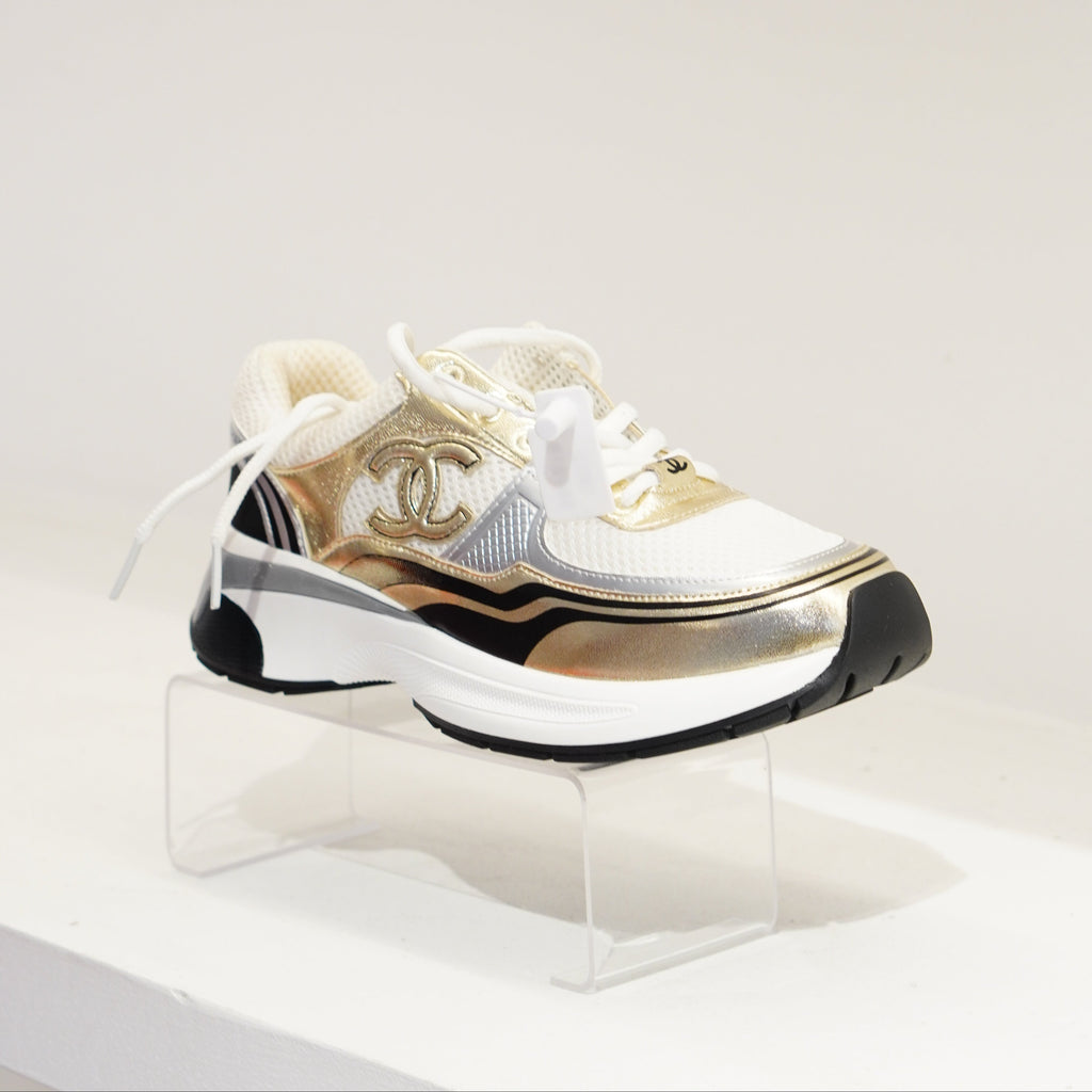 Chanel Gold Metallic Calfskin & Mixed Fibers