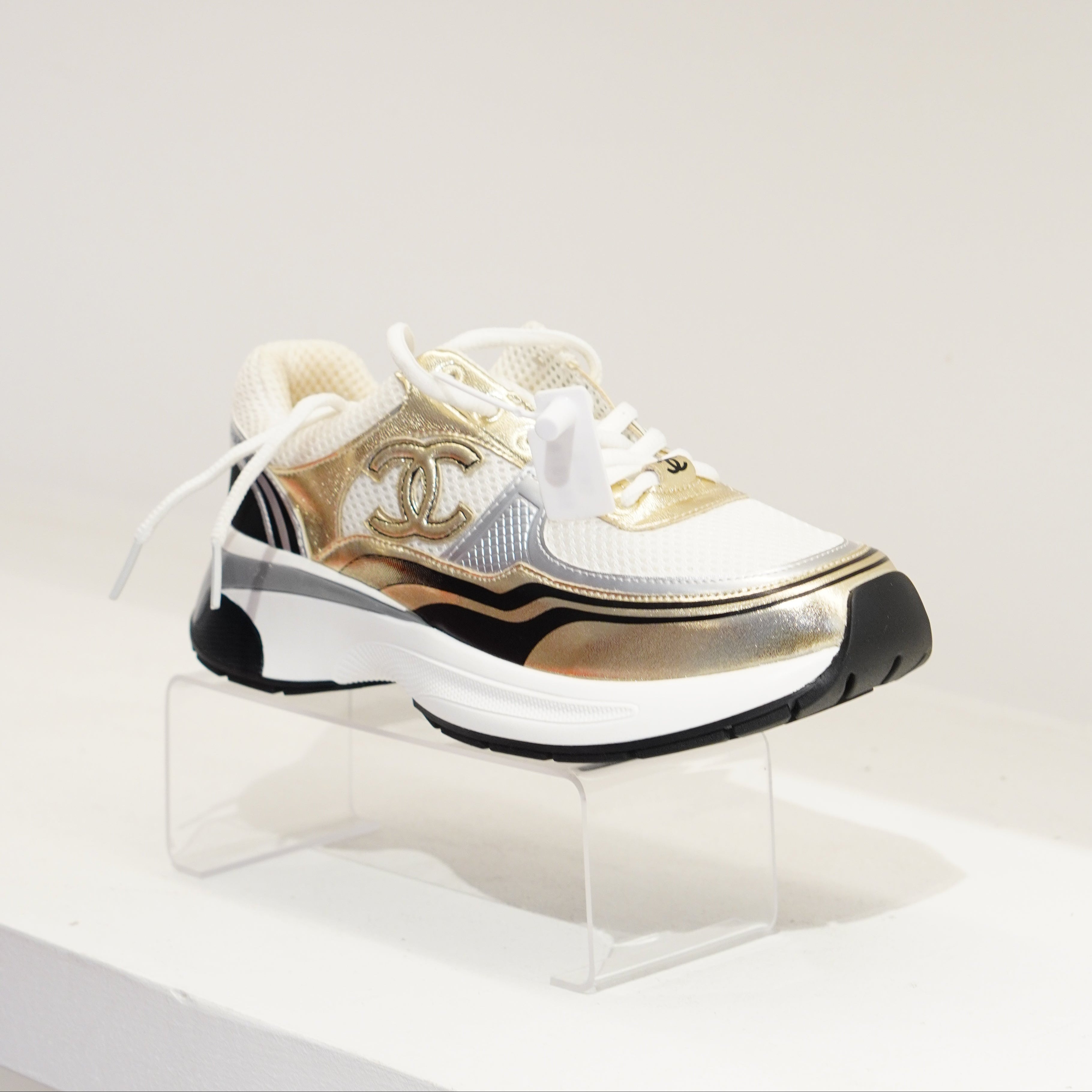 Chanel Gold Metallic Calfskin & Mixed Fibers